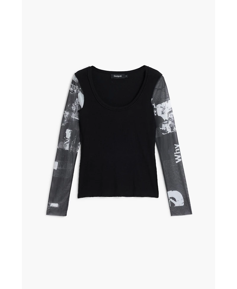 Desigual Women's Chiffon sleeve T-shirt