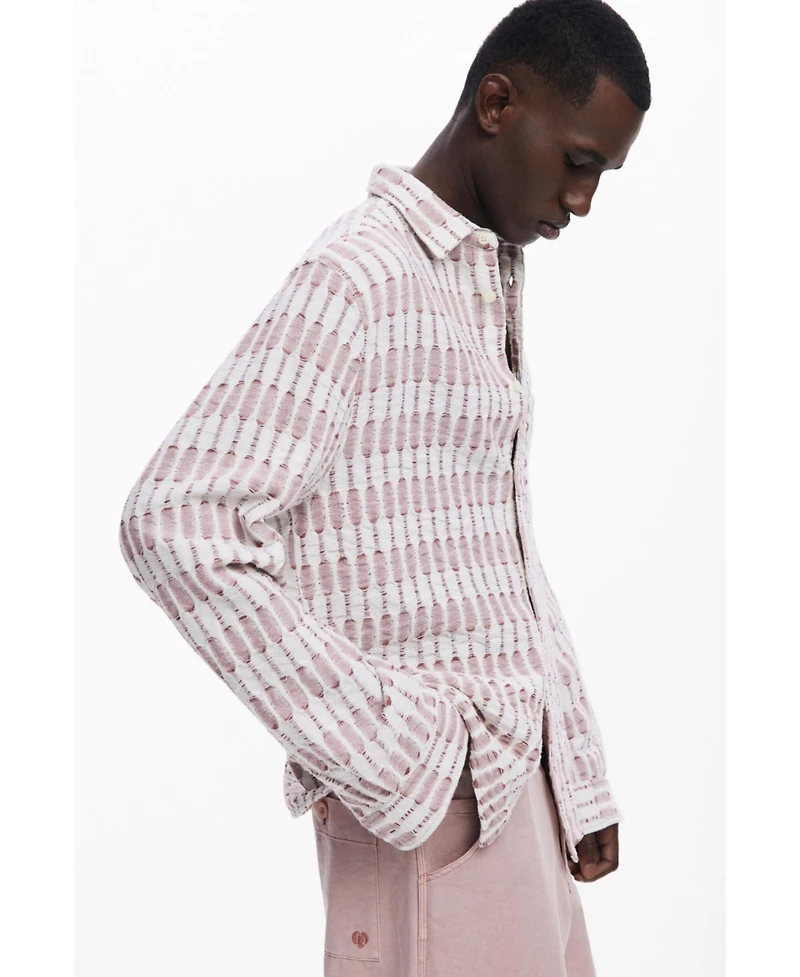 Desigual Men's Long-sleeve openwork shirt
