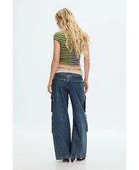 Desigual Women's Striped daisy T-shirt