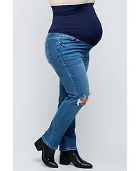 Pinkblush Plus Blue Distressed Knee Skinny Jeans