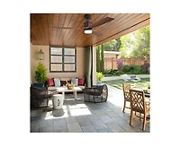 60-inch Modern Minimalist Style Black 3-Blade Ceiling Fan with Led Light, Remote Control and Timing Function