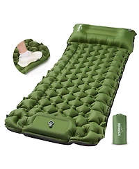 Powerlix Camping Sleeping Pad Ultralight Air Mattress with Built In Pillow