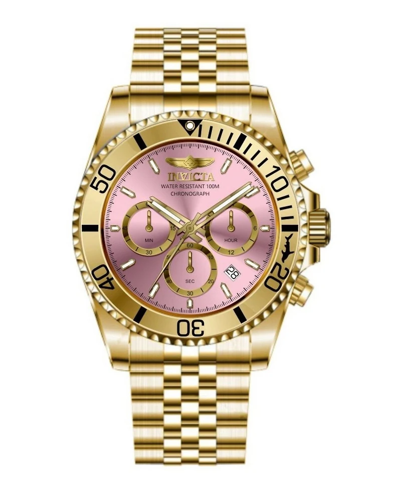 Invicta Men's 49836 Pro Diver Quartz Chronograph Pink Dial Watch