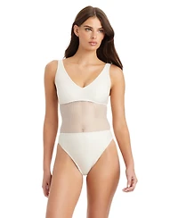 Sanctuary Sea Crochet Over The Shoulder Scoop Neck Tank Swimsuit