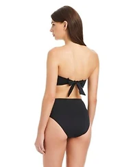 Sanctuary Midnight Breeze Embroidered Bandeau Swim Bra High Rise Embroidered Swim Briefs