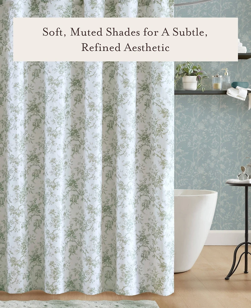 Laura Ashley Walled Garden Tonal Floral Shower Curtain