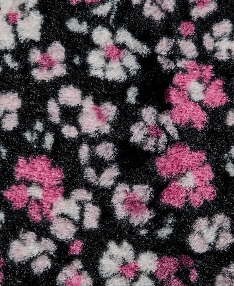Betsey Johnson Printed Faux Rabbit Fur Blanket, 70" x 50"