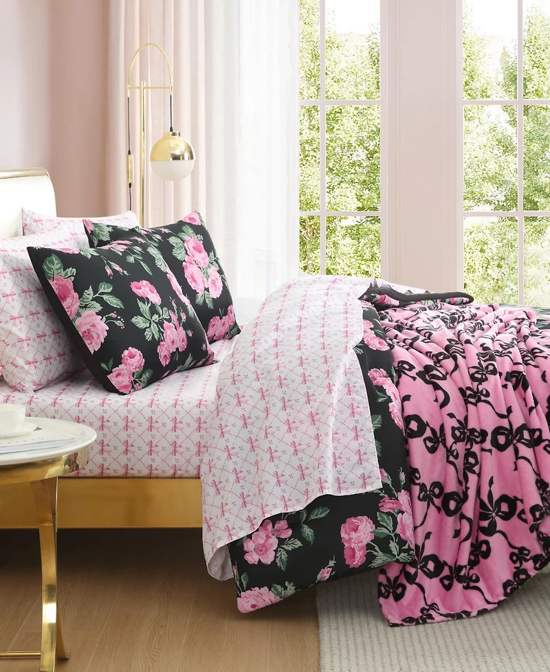 Betsey Johnson Garden Floral Printed Microfiber 6-Pc. Comforter Set, Twin