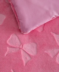 Betsey Johnson Flirty Bows Embossed Plush Comforter Set