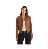 The Noli Shop Women's Yasmin Suede Jacket - Cognac
