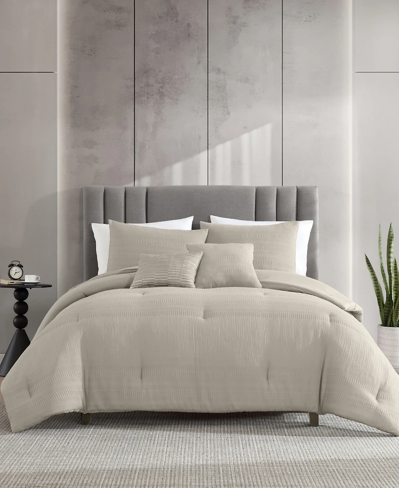 Kenneth Cole New York Solid Variegated Waffle -Pc. Comforter Set