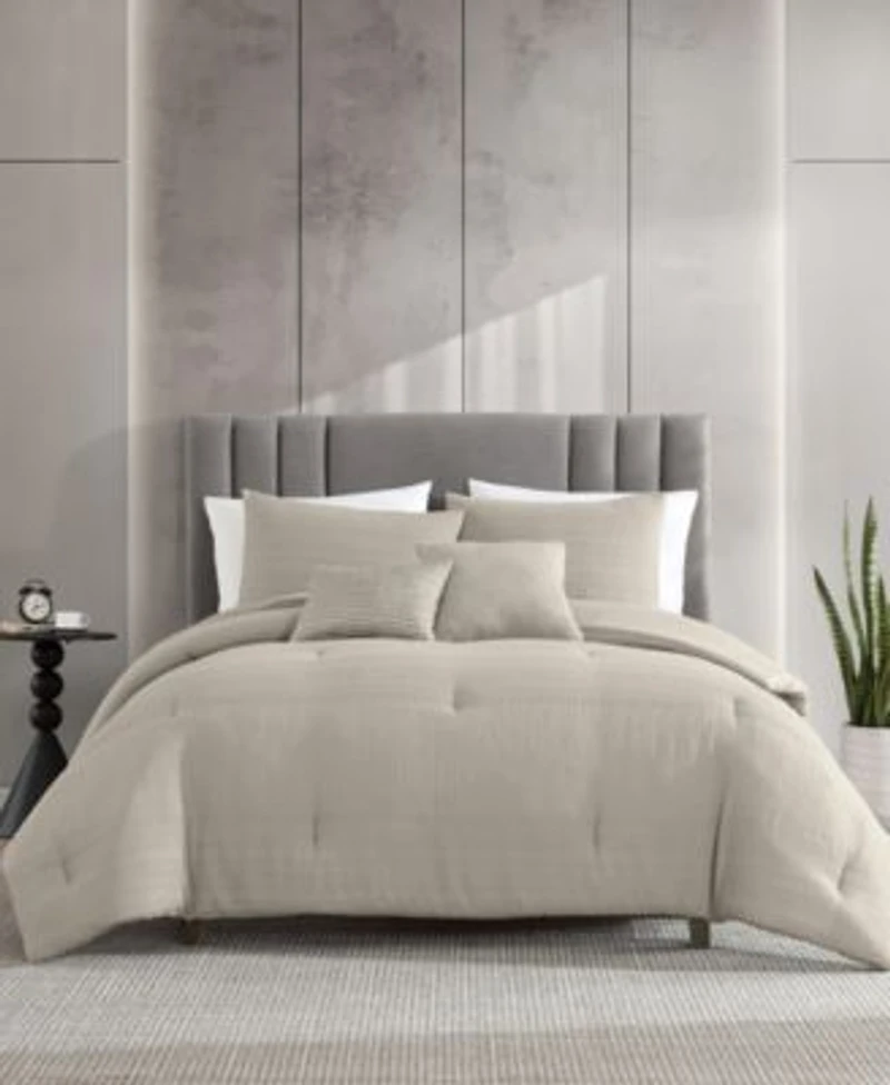 Kenneth Cole New York Solid Variegated Waffle Comforter Set