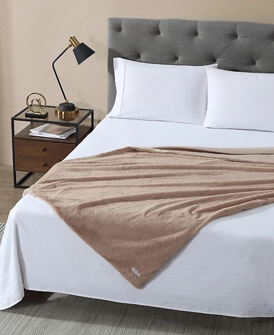 Kenneth Cole New York Solid Faux Fur Throw Blanket, 70" x 50"