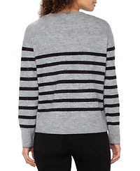 Liverpool Los Angeles Petite Long Sleeve Crew Neck Sweater
