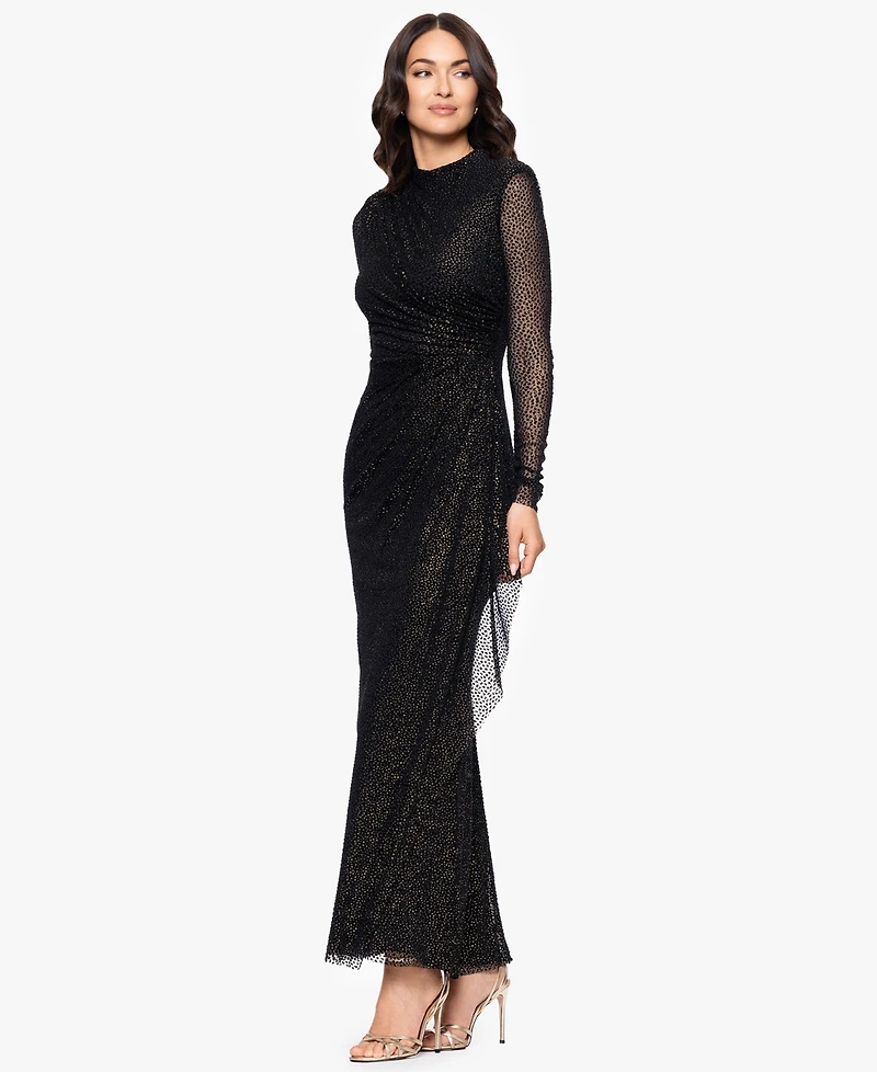 Betsy & Adam Women's Mock Neck Gown