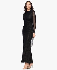 Betsy & Adam Women's Mock Neck Gown