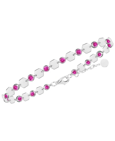 Macy's Lab-Grown Ruby Luna Bracelet (2-1/5 ct. t.w.) in Sterling Silver