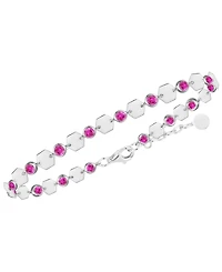 Macy's Lab-Grown Ruby Luna Bracelet (2-1/5 ct. t.w.) in Sterling Silver