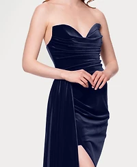 Blondie Nites Juniors' Strapless Center-Back Zipper Dress