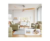 60-inch Modern Sand Nickel 3-Blade Ceiling Fans with Intelligent Remote Control and Timing Function
