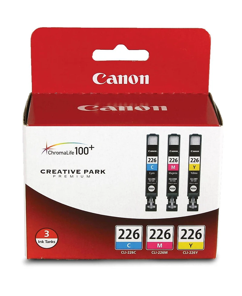 Canon 2 Pack Cli-226 Cyan/Magenta/Yellow Ink Cartridges for Select Pixma iP, iX, Mg, Mx Series Printers, 3 Pack
