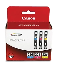 Canon 2 Pack Cli-226 Cyan/Magenta/Yellow Ink Cartridges for Select Pixma iP, iX, Mg, Mx Series Printers, 3 Pack