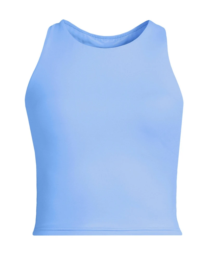 Lands' End Plus High Neck Racerback Midkini Top