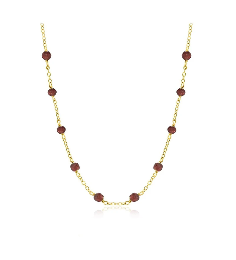 The Lovery Garnet Bead Chain Necklace 14K Gold