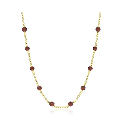 The Lovery Garnet Bead Chain Necklace 14K Gold