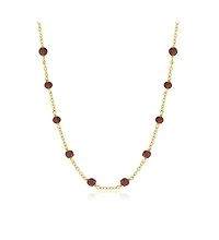 The Lovery Garnet Bead Chain Necklace 14K Gold