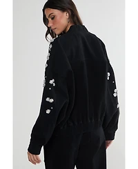 Nasty Gal Embellished Flower Applique Jacket
