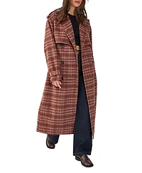 Nasty Gal Women's Check Vinyl Collar Trench Coat
