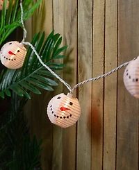 Northlight 8.5' 10-Count White Snowman Paper Lantern Christmas Lights