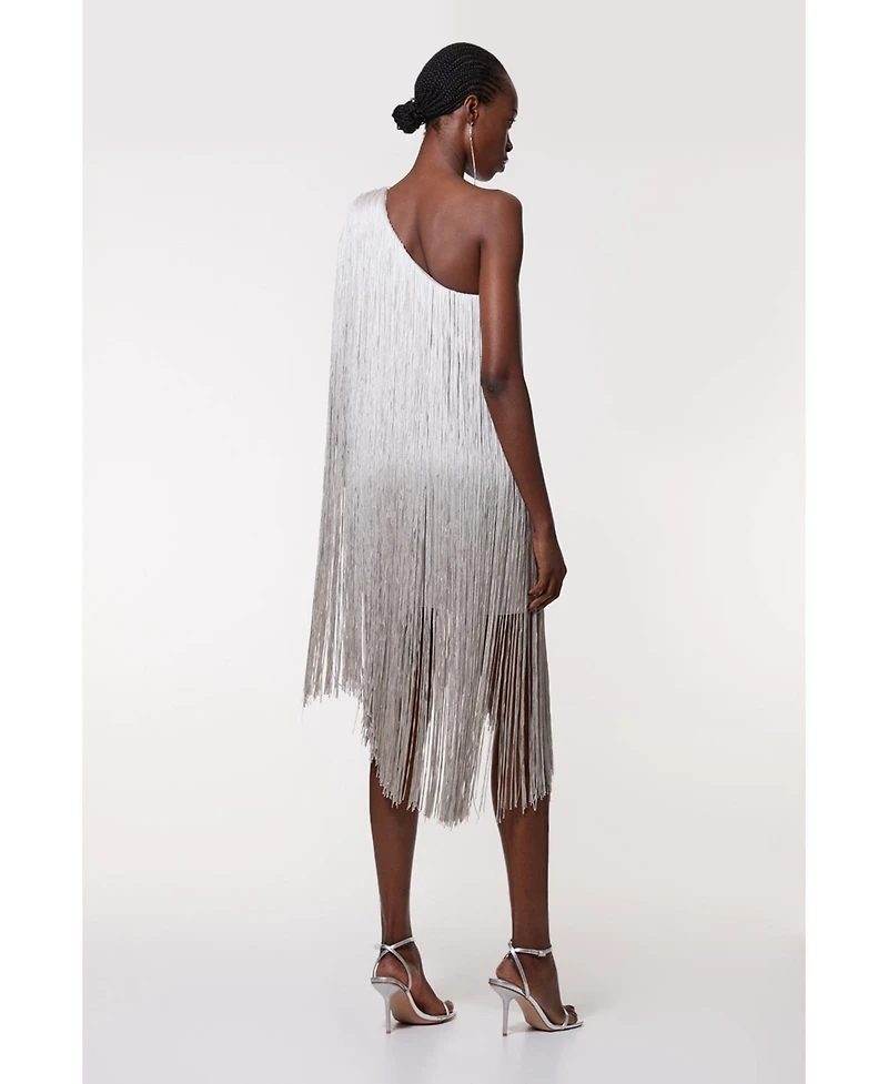 Karen Millen Women's Fringe Mini Knit Dress
