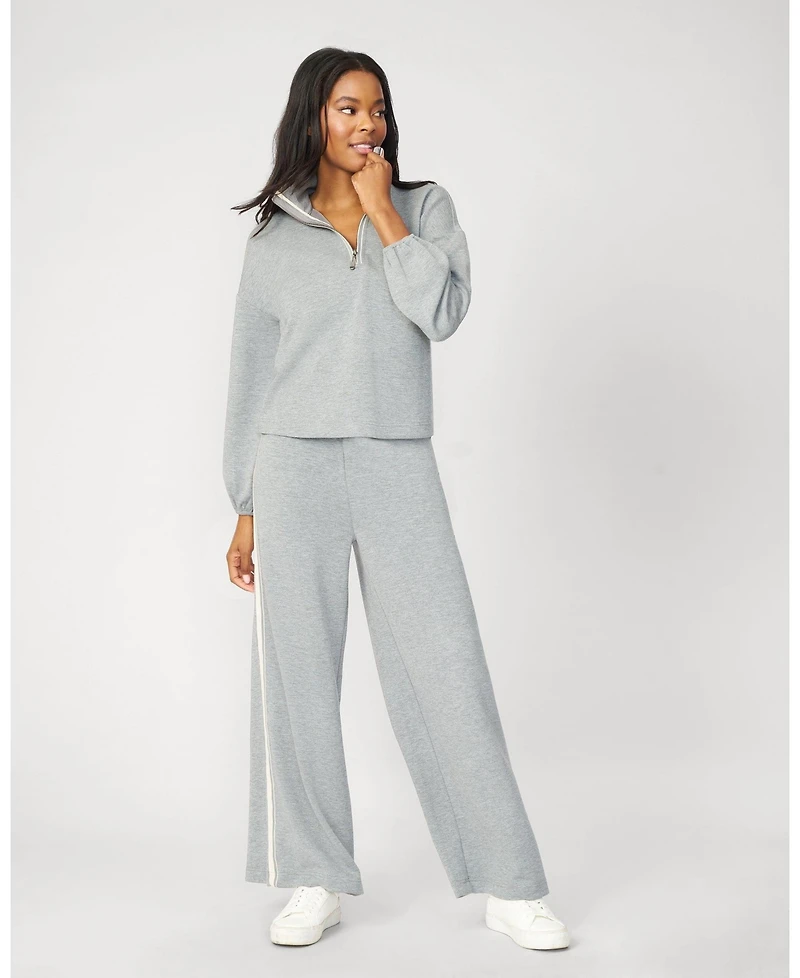 Cable & Gauge Half Zip Pullover Wide Leg Pant