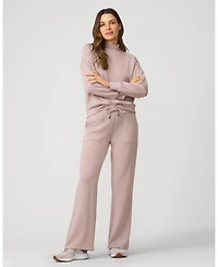 Cable & Gauge Women's Mockneck Modal Top & Wide Leg Pant