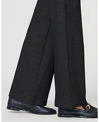 Cable & Gauge Women's Metallic Stripe Wide Leg Pull On Pant