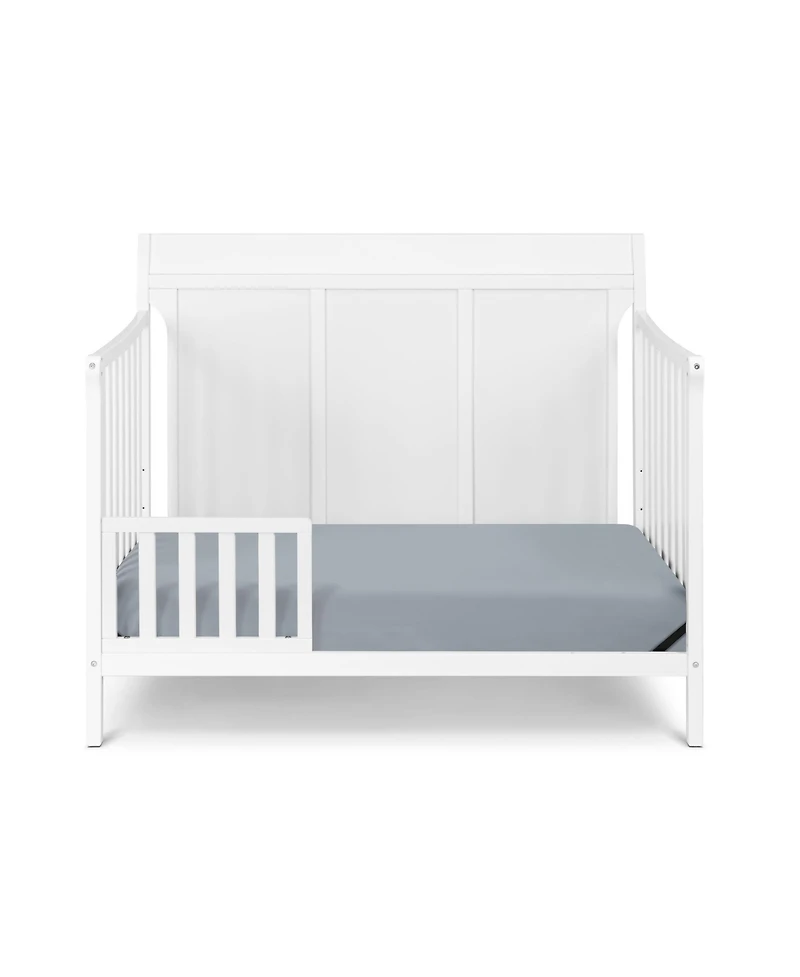 Forest'nSky Classic White 4-in-1 Convertible Crib with Sleek Lines and Toddler Bed Conversion