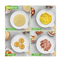 NutriChef 11” Non-Stick Crepe Pan with Wooden Spreader (NCMKCP002411WT)