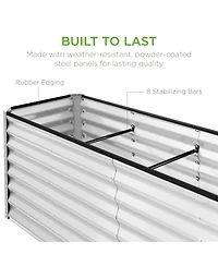 Best Choice Products 8x2x2ft Outdoor Metal Raised Garden Bed, Planter Box for Vegetables, Flowers