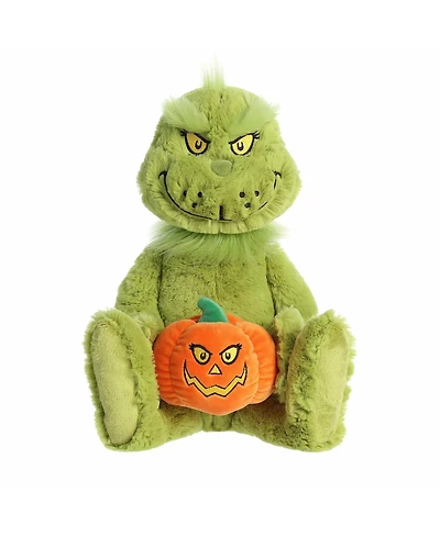 Aurora Medium Jack-o-Lantern Grinch Dr. Seuss Spooky Plush Toy Green 10.5"