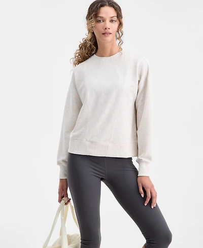 Id Ideology Women's Ribbed Knit Crewneck Sweatshirt, Macy's Exclusive