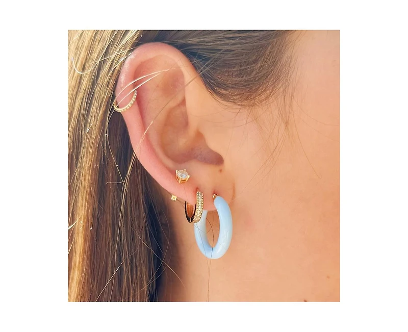 Sasha Blue Enamel Hoops