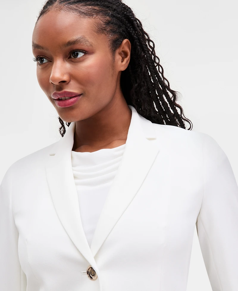 Kasper Women's Stretch Crepe Two-Button Jacket, Regular & Petite