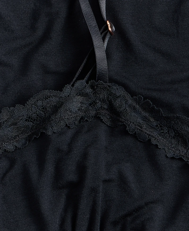 I.n.c. International Concepts Women's Knit Lace Trim Modal Chemise, Created for Macy's