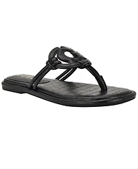 Guess Women's Saime Embellished G Cutout Flat Thong Sandals