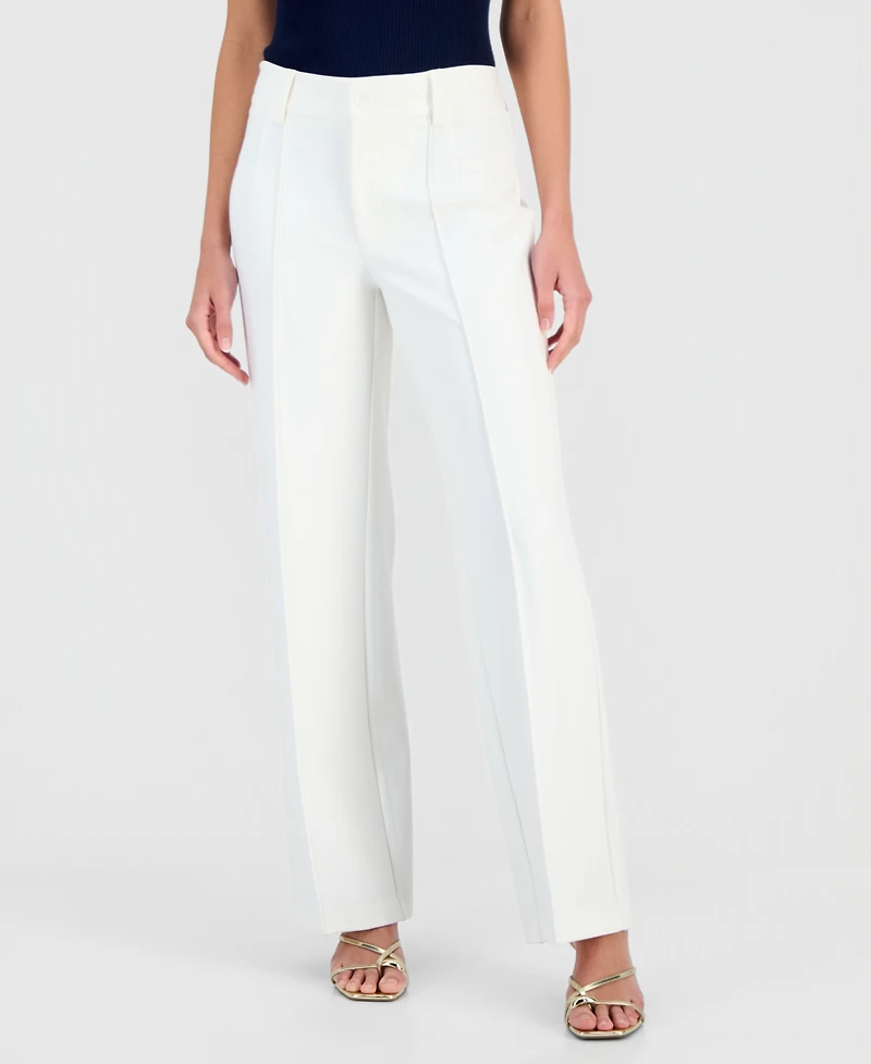 T Tahari Women's High-Rise Wide-Leg Ankle Pants