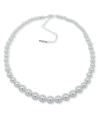 Nine West Copper Coated Beads Silver-Tone Structured Collar Necklace