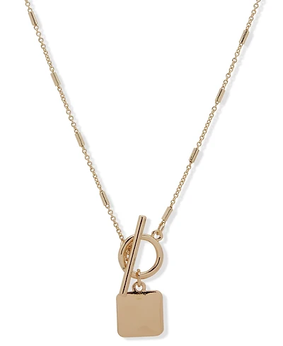 Nine West Gold-Tone Toggle Pendant Necklace