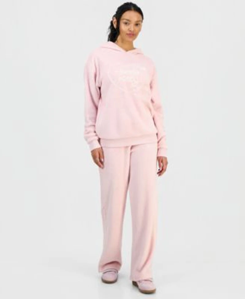 Love Tribe Juniors Hello Kitty Plush Hoodie Lace Trim Lounge Pants